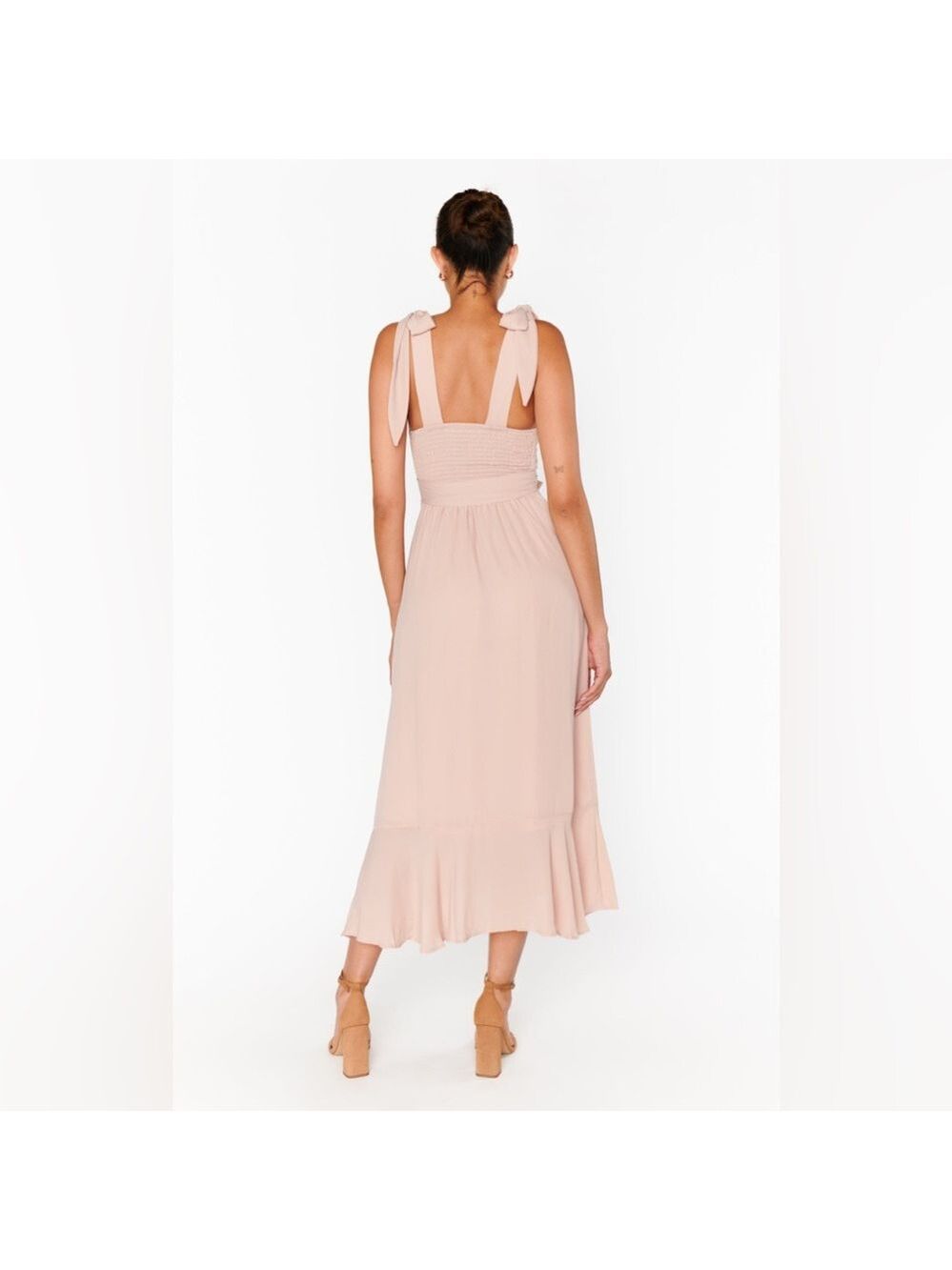 Show Me Your Mumu: Claire Midi Dress in , Luxe Satin, and Crisp - Picture 7 of 8